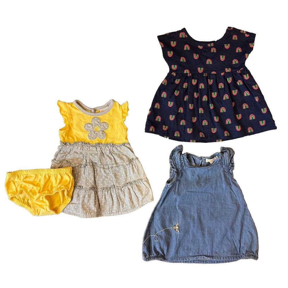 Baby Girl Clothes 0/3 Months Summer Dresses Bloomers Lot Outfits Flower Rainbow
